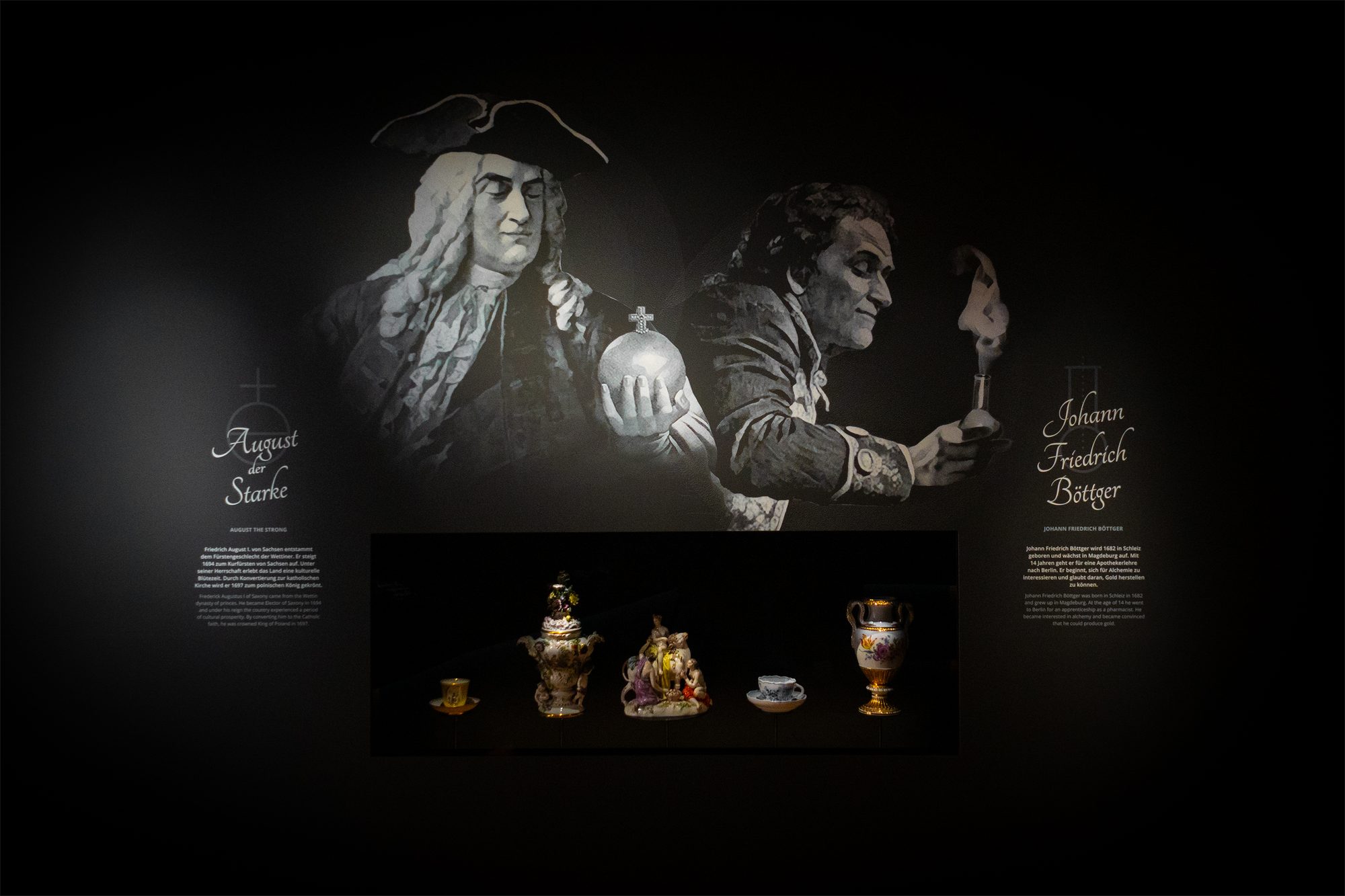 Medienstation zu August dem Starken und Johann Friedrich Böttger