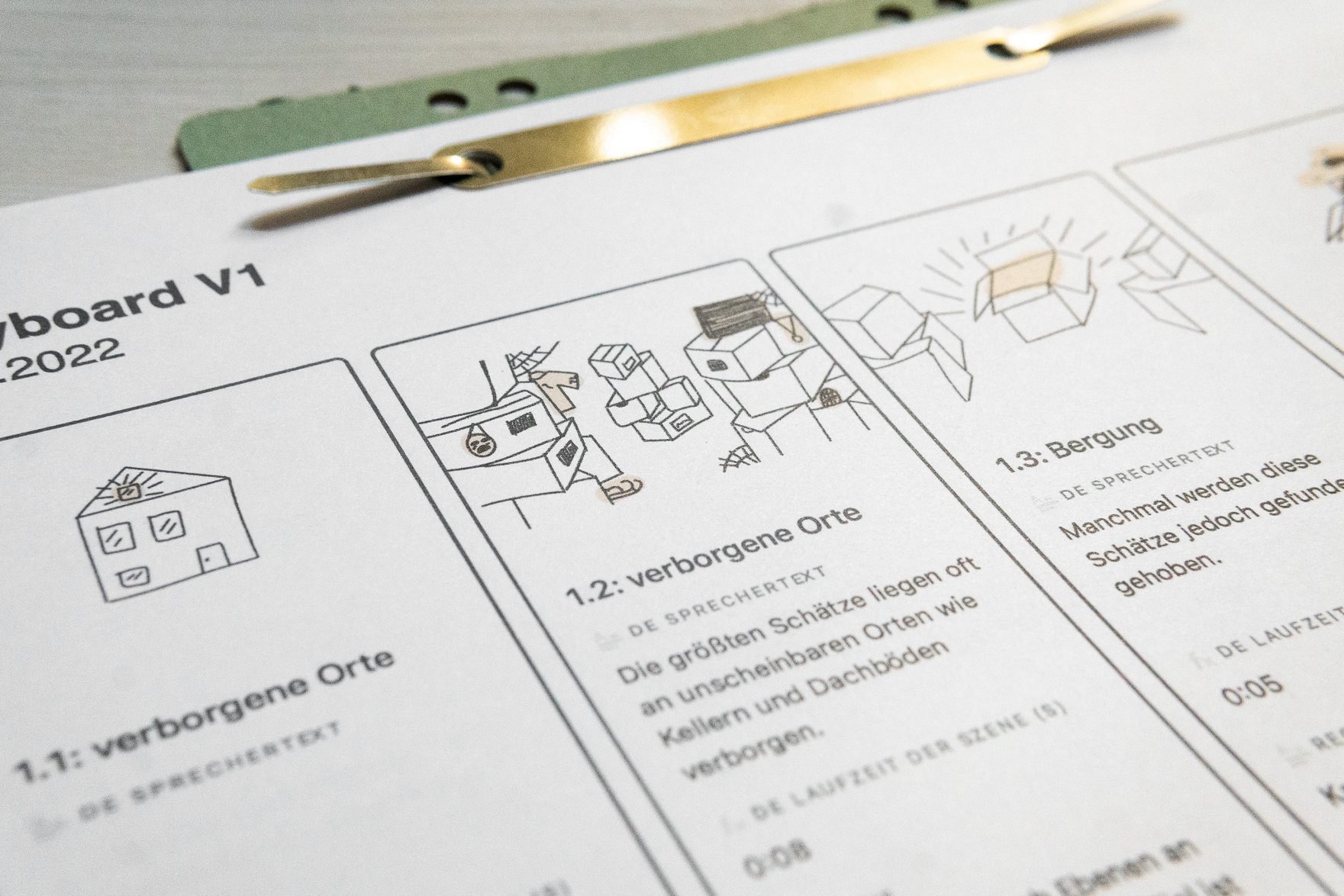 Auszug aus dem Storyboard